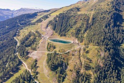 Neuerrichtung Schlossalmbahn und Pisten, Speicherteich
